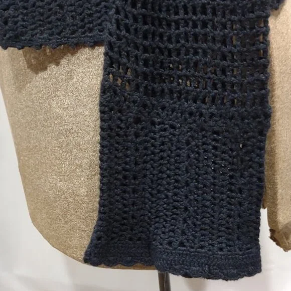 VENEZIA JEANS CLOTHING CROCHET RAMIE COTTON CARDIGAN EYE AND HOOK CLOSURE 18/20 - Picture 3 of 13